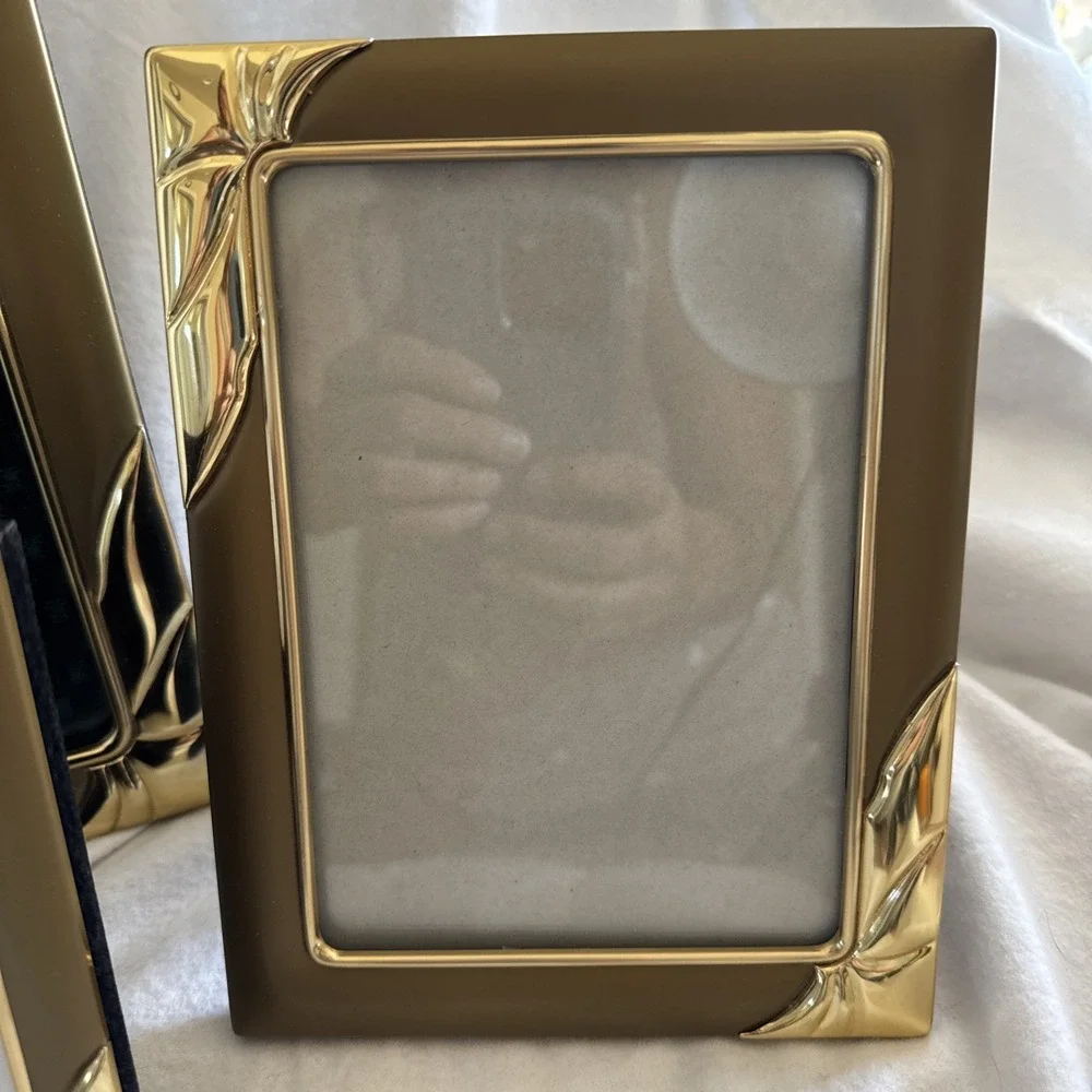Lot of 3 Vintage brass Gold Metal ornate Picture Frames 8x10 5x7 3.5x5
